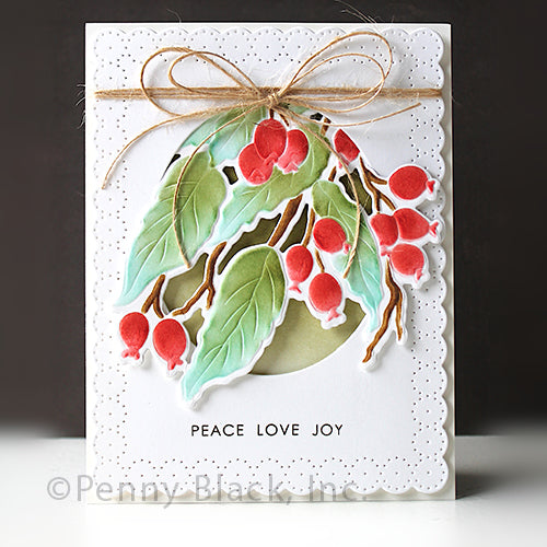 Penny Black - 3D Berries Abound (Stencil, Die and Embossing Folder) 25-026, 65,022 and 51-851