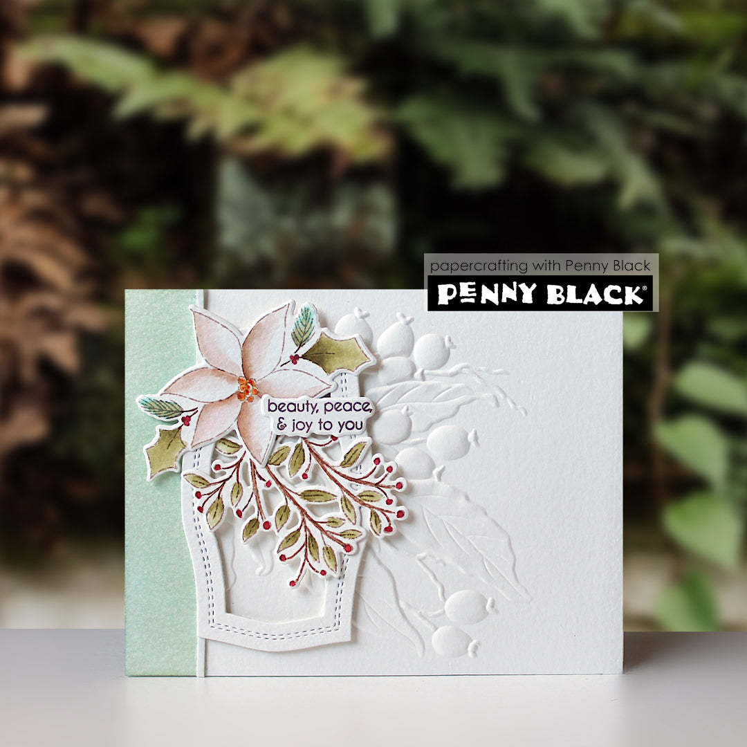 Penny Black - 31-245 + 52-046 - Poinsettia Wishes (stamp and die bundle)