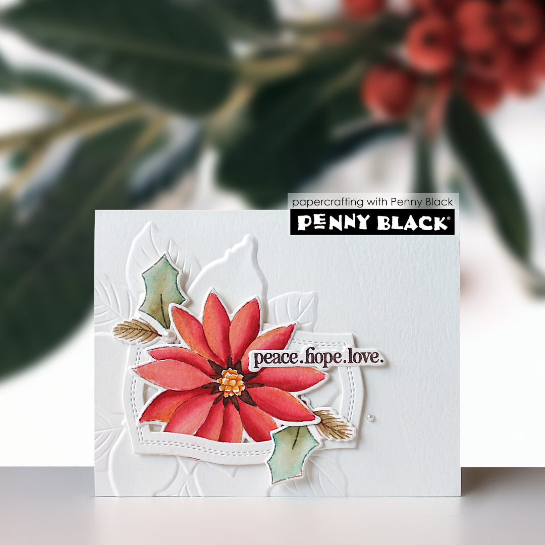 Penny Black - 31-245 + 52-046 - Poinsettia Wishes (stamp and die bundle)