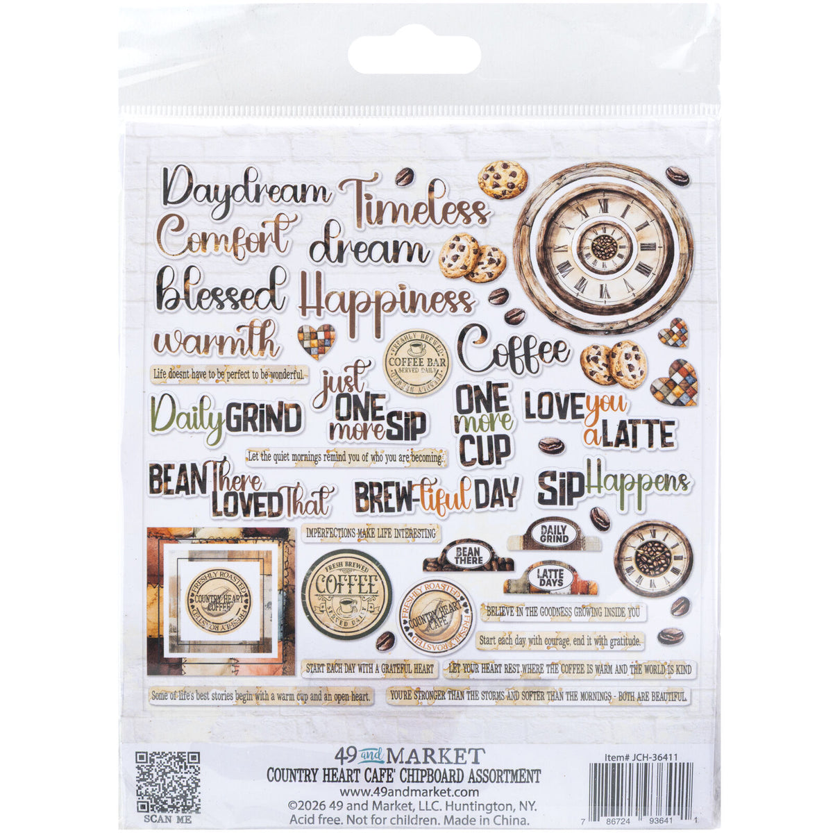 49 & Market - Country Heart Cafe Chipboard Elements JCH36411