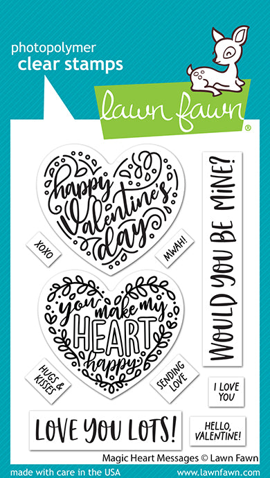 Lawn Fawn - LF3305/LF3306 Magic Heart Messages (Stamp and die set)