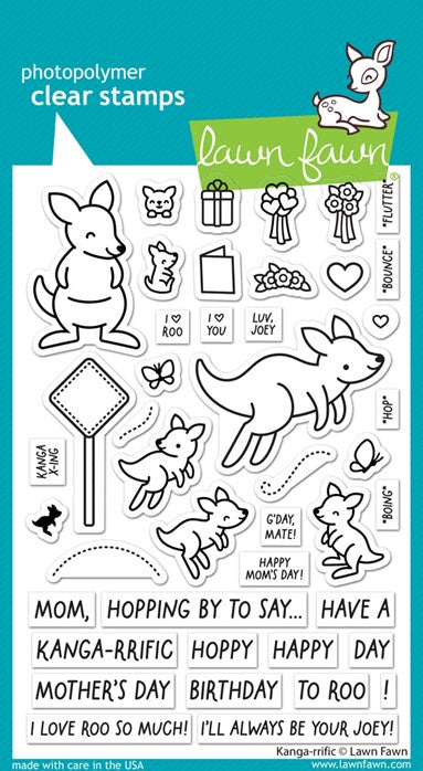 Lawn Fawn LF3344 Kanga-riffic (Stamp & Die set)