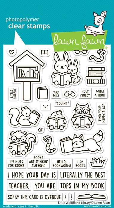 Lawn Fawn - Little Woodland Library (stamp & die set) LF3486/LF3487