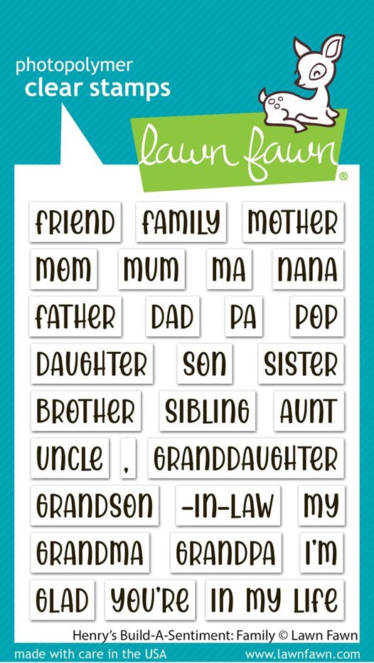 Lawn Fawn - Henry's Build A Sentiment -Family Stamp Set LF3509