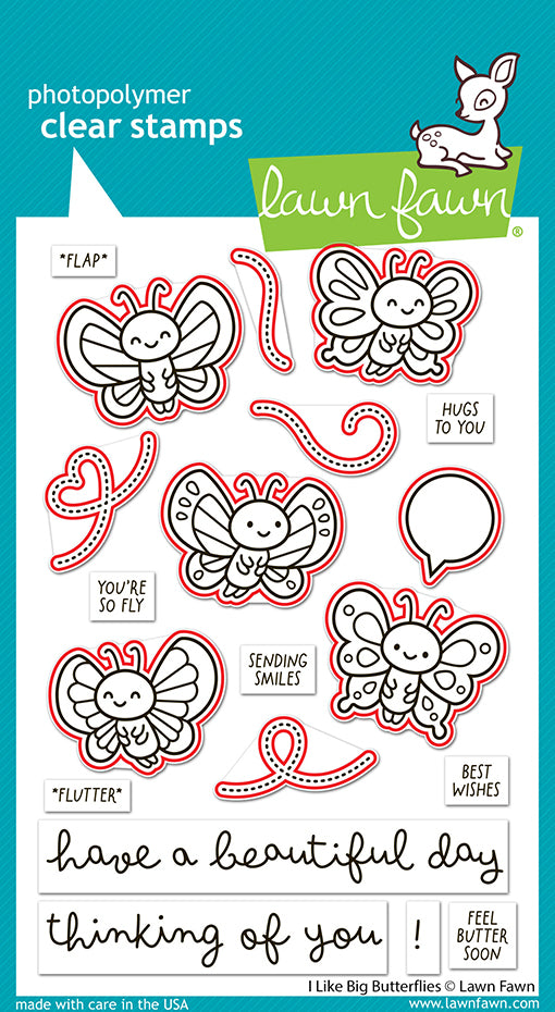 Lawn Fawn - 4024 I Like Big Butterflies (Stamp, die and stencil set)