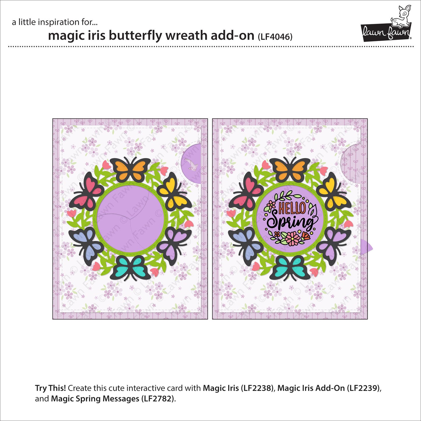 Lawn Fawn - 4046 Magic Iris Butterfly Wreath Add-on