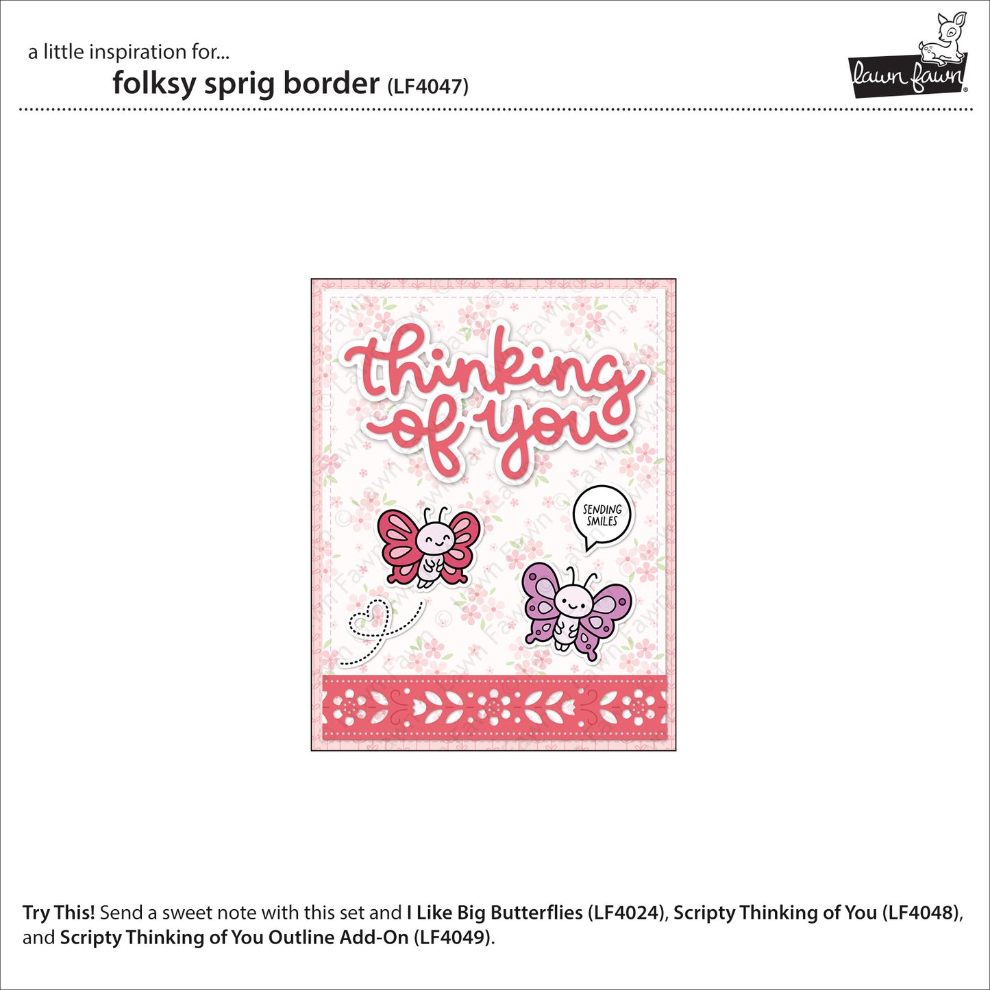 Lawn Fawn - 4047 Folksy Sprig Border die set