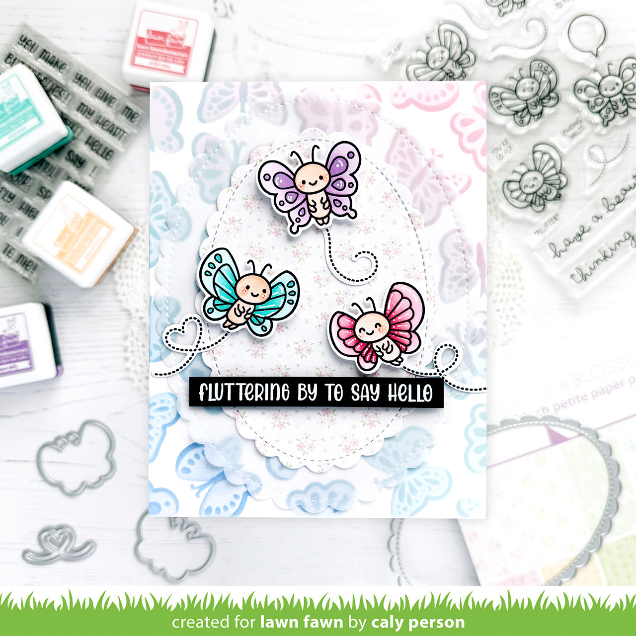 Lawn Fawn - 4053 Butterfly Background Stencil