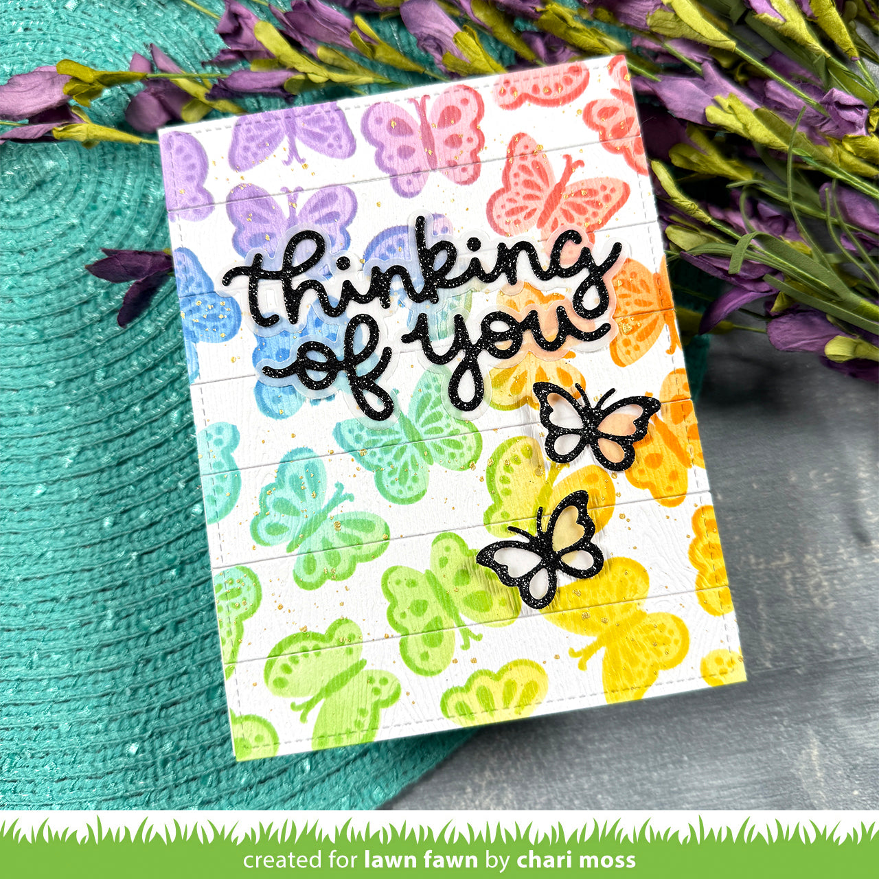 Lawn Fawn - 4053 Butterfly Background Stencil