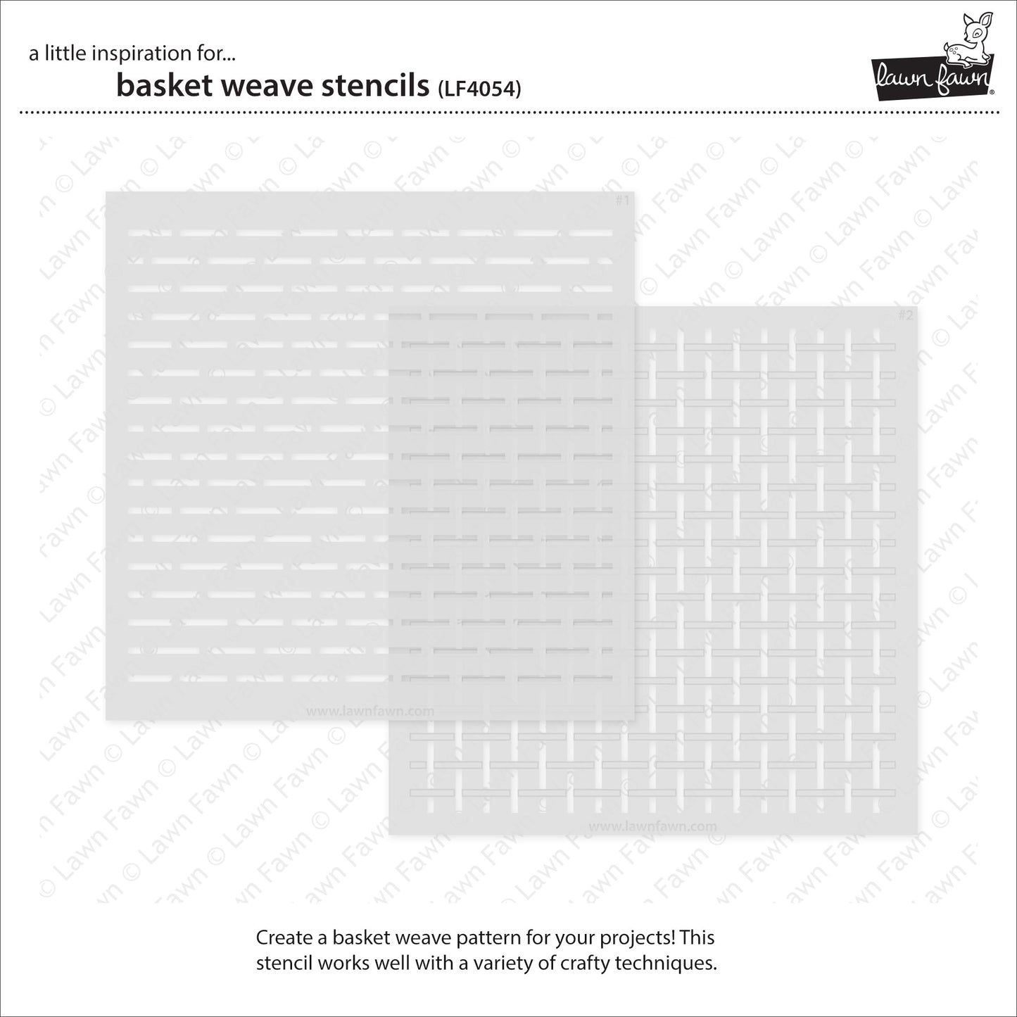 Lawn Fawn - 4054 Basket Weave Stencil