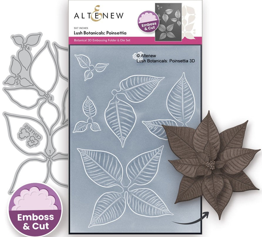 Altenew - Lush Botanicals: Poinsettia (embossing folder and die set)...