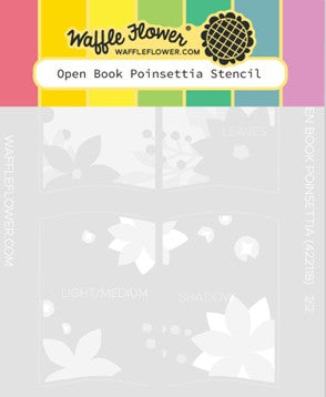 Waffle Flower - Open Book Poinsettia stencil