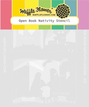 Waffle Flower - Open Book Nativity stencil
