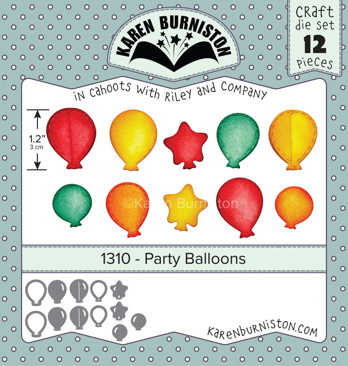 Karen Burniston Die set - 1310 Party Balloons die set***