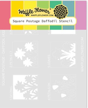 Waffle Flower - Stencil Square Postage Daffodil