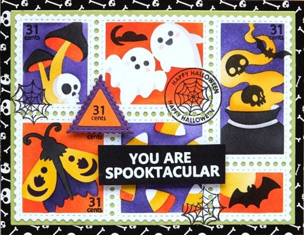 Waffle Flower - Postage Collage Spooktacular Stencil