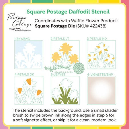 Waffle Flower - Stencil Square Postage Daffodil