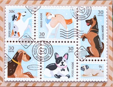 Waffle Flower - Postage Collage Woof Stencil****