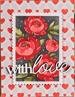 Waffle Flower - Dashed Lattice Hearts Stencil