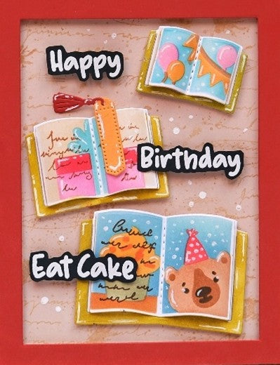 Waffle Flower - Stencil Open Book Birthday