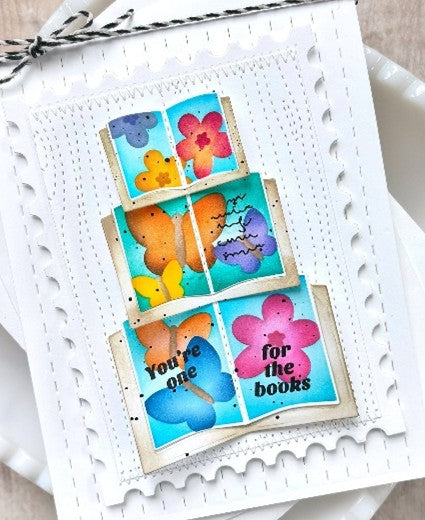 Waffle Flower - Stencil Open Book Butterfly