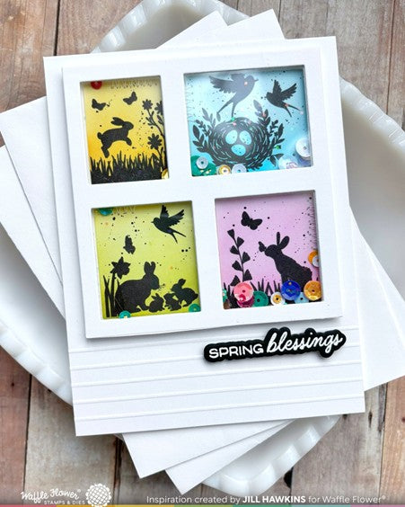 Waffle Flower Designs - Basketful Sentiments Stamp set
