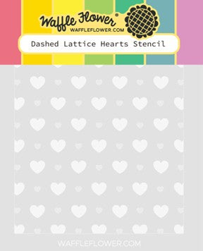 Waffle Flower - Dashed Lattice Hearts Stencil