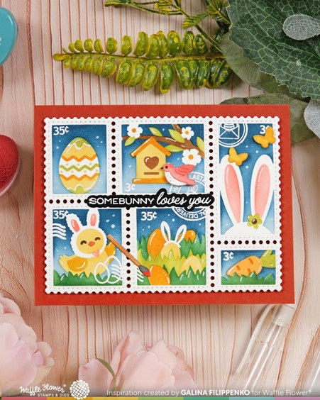 Waffle Flower Designs - Postage Collage Egg Hunt Stamp Set-*** sold out