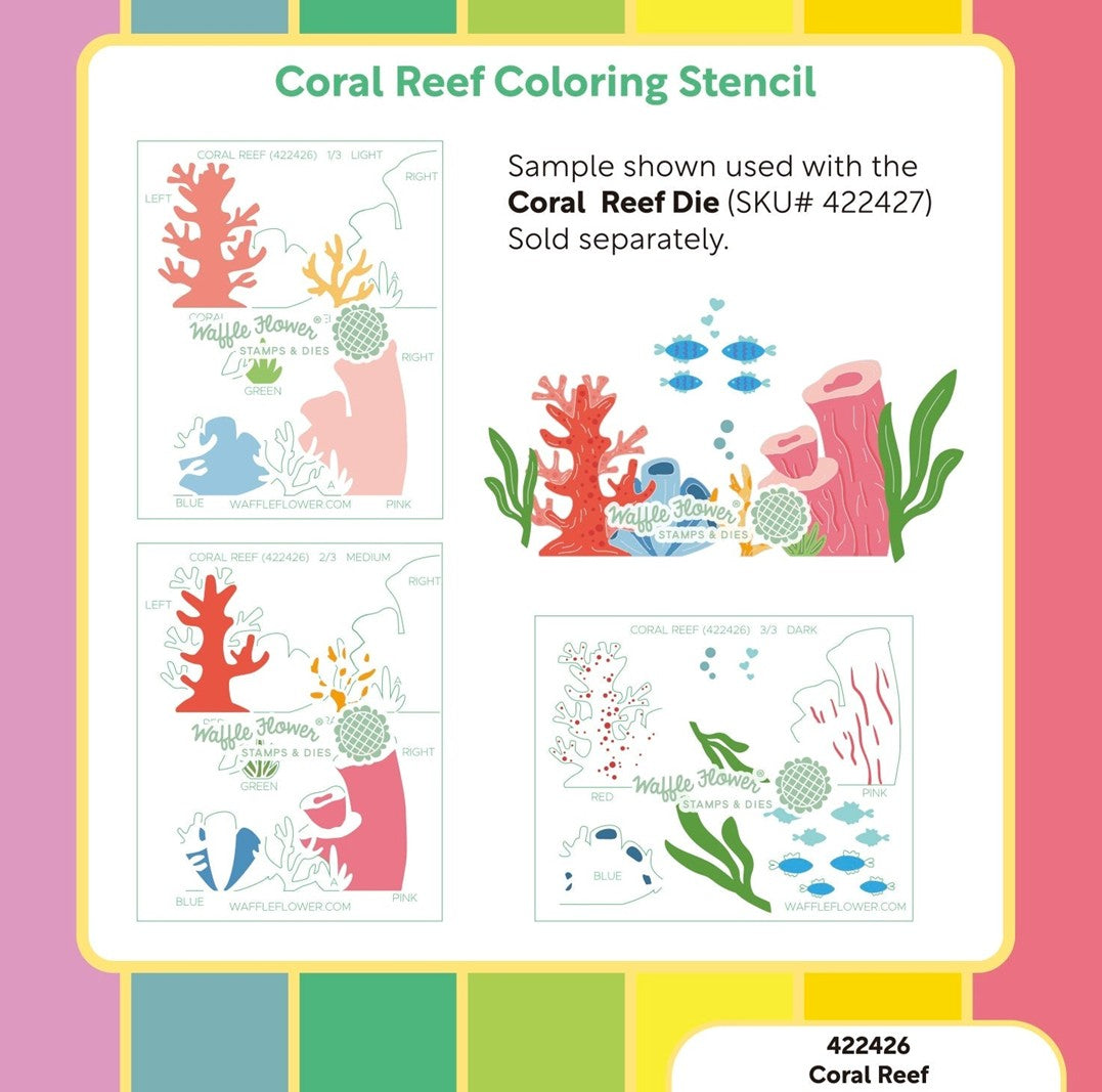 Waffle Flower - Coral Reef Stencil