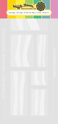 Waffle Flower - Stencil Postage Collage Slim Line Wavy Lines
