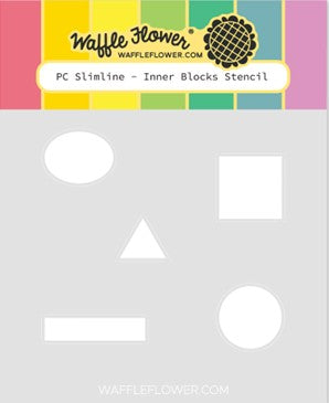 Waffle Flower - Stencil Postage Collaged Slim Line Inner Blocks