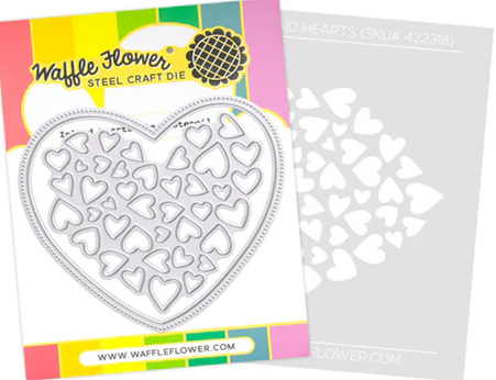 Waffle Flower - Inlaid Hearts Die-n-Stencil ***