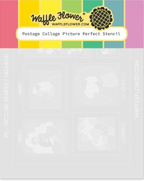Waffle Flower - Stencil Postage Collage Picture Perfect