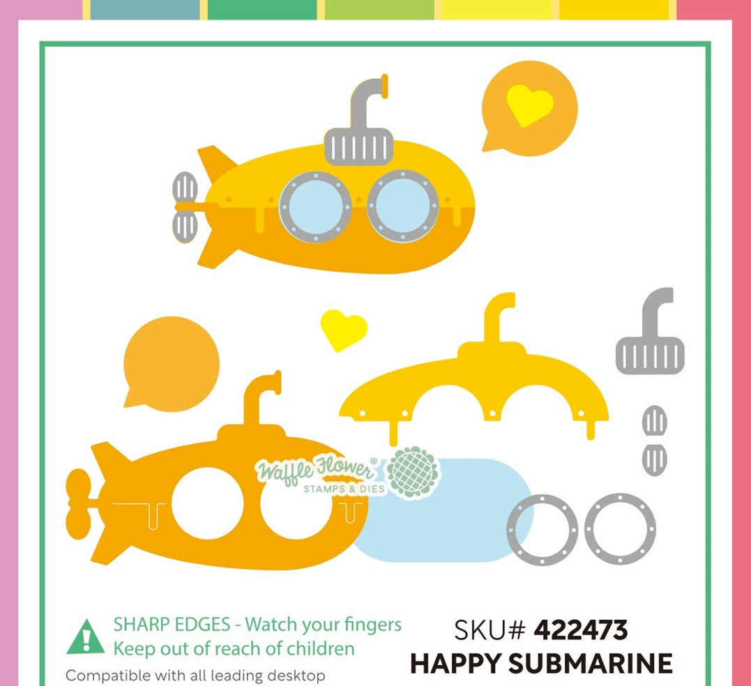 Waffle Flower - Happy Submarine die