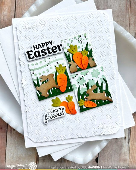 Waffle Flower Designs - Postage Collage Bunny Silhouettes die set***