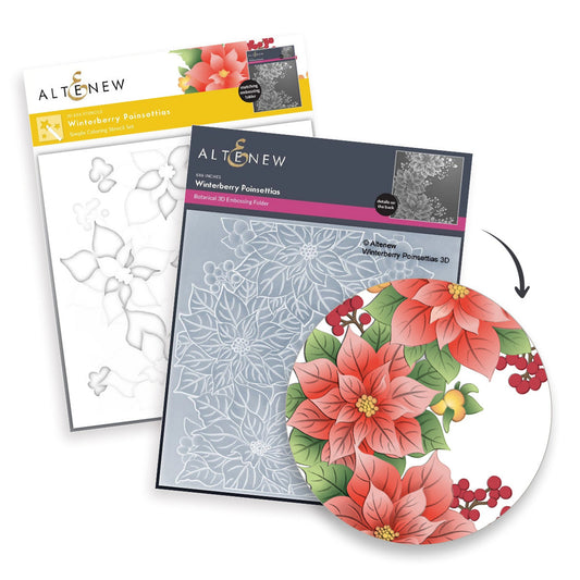 Altenew - Winterberry Poinsettias Embossing Folder and Stencil -11537 (October 2026)