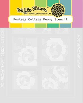 Waffle Flower - Postage Collage Peony Stencil***