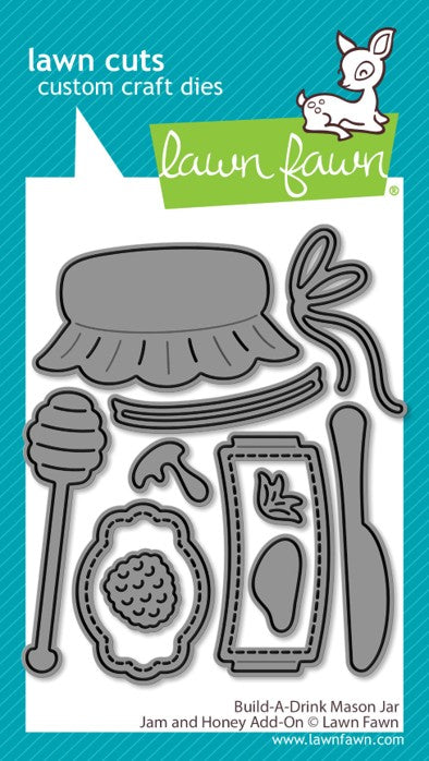 Lawn Fawn LF4133 Build-A-Drink Mason Jar Jam & Honey