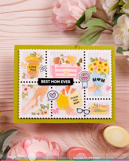 Waffle Flower - Stencil Postage Collage Mum (Mom)