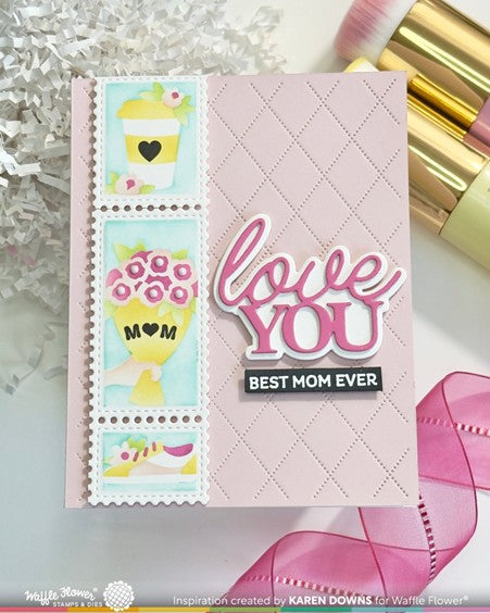 Waffle Flower - Stencil Postage Collage Mum (Mom)