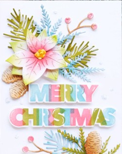 Waffle Flower - Overlapping Christmas Words Stencil Trio ***