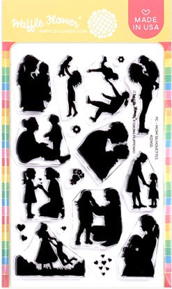 Waffle Flower - Stamp Postage Collage Mum (Mom) Silhouette