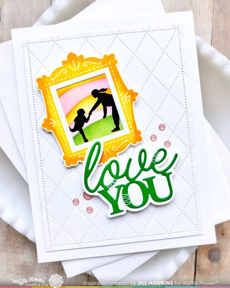 Waffle Flower - Stamp Postage Collage Mum (Mom) Silhouette