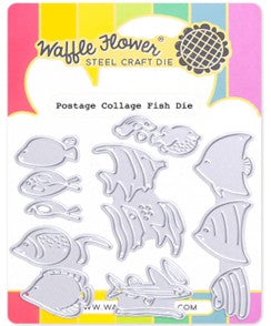 Waffle Flower - Postage Collage Fish die - sold out