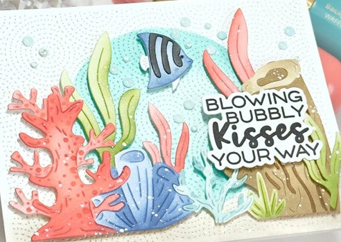 Waffle Flower - Postage Collage Fish die - sold out