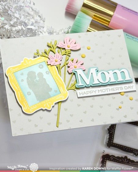 Waffle Flower - Stamp Postage Collage Mum (Mom) Silhouette