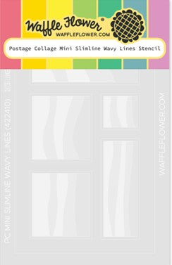 Waffle Flower - Stencil Postage Collage Mini Slim Line Wavy Lines