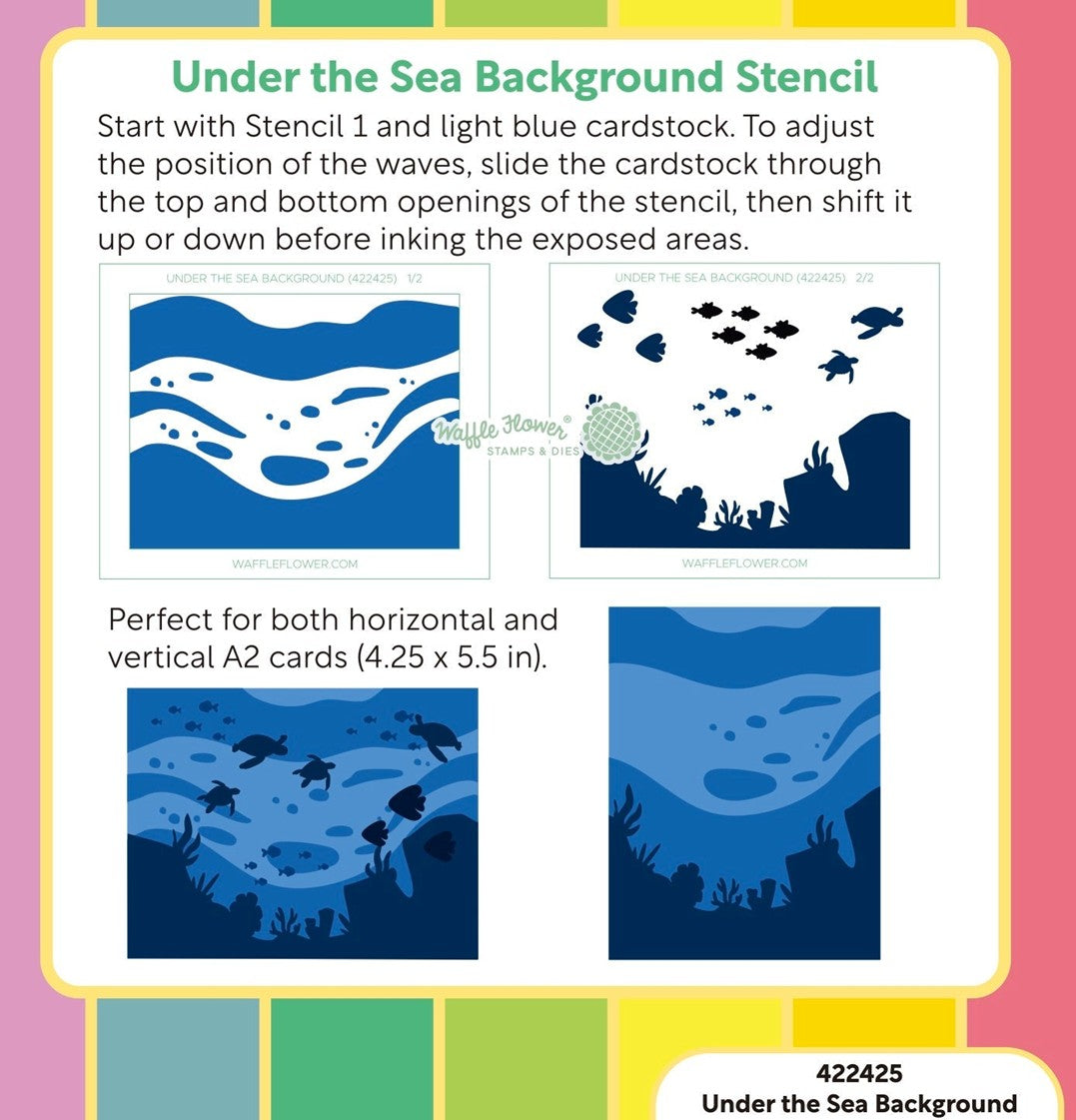 Waffle Flower - Under The Sea Background Stencil