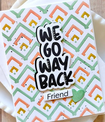 Waffle Flower - Happy Chevrons Texture Stencil ***