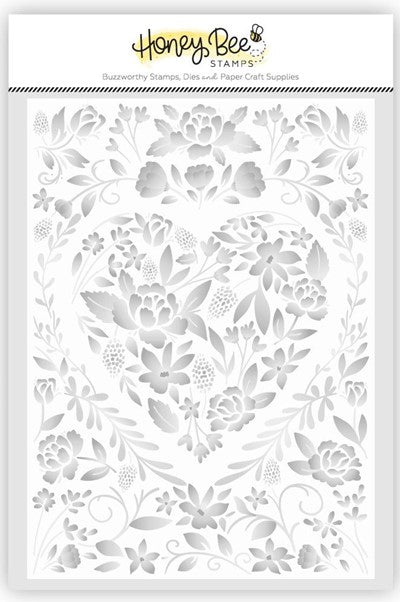 Honey Bee Stamps - Floral Heart 3D Embossing Folder